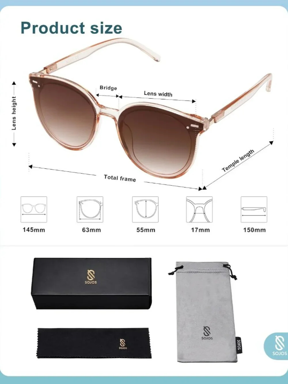 Lightweight Foldable Retro Sunglasses - Large Round Shades for All Occasions